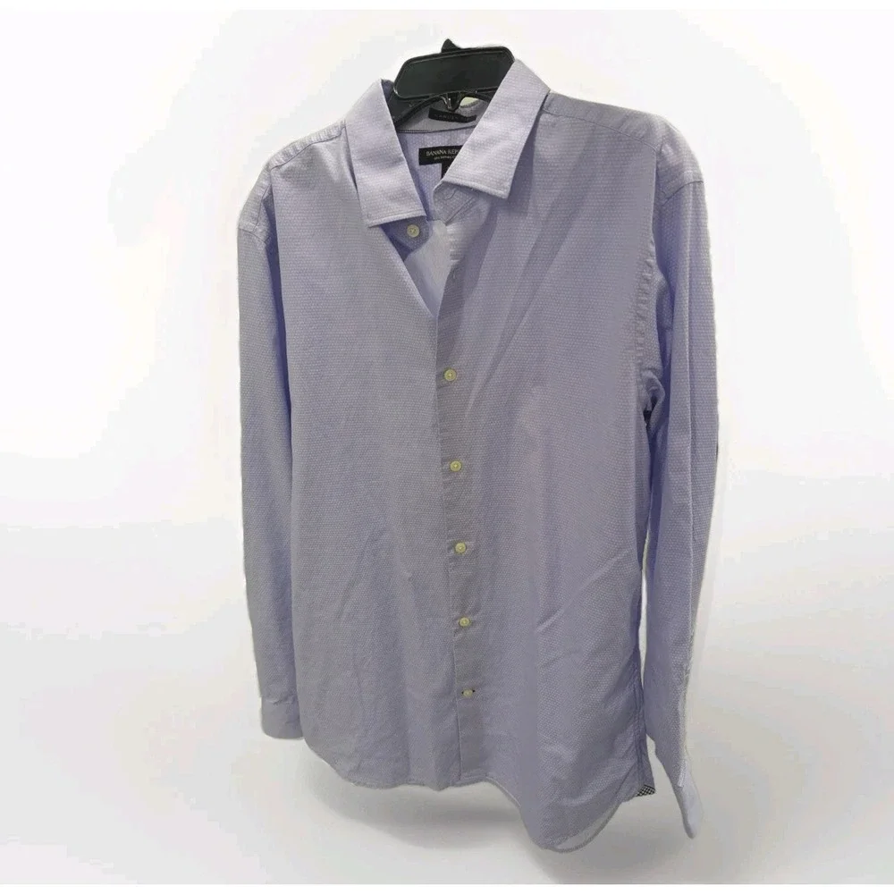 Quiet Luxury Banana Republic Camden Fit Lilac‎ Cotton Dress Shirt Medium